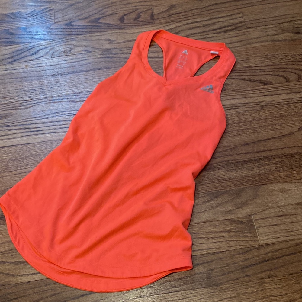 Neon Pink Addidas Racerback Tank - Picture 5 of 5
